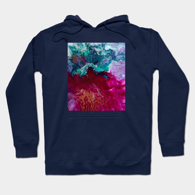 Colorful Acrylic Pour Painting Hoodie by One Creative Pup